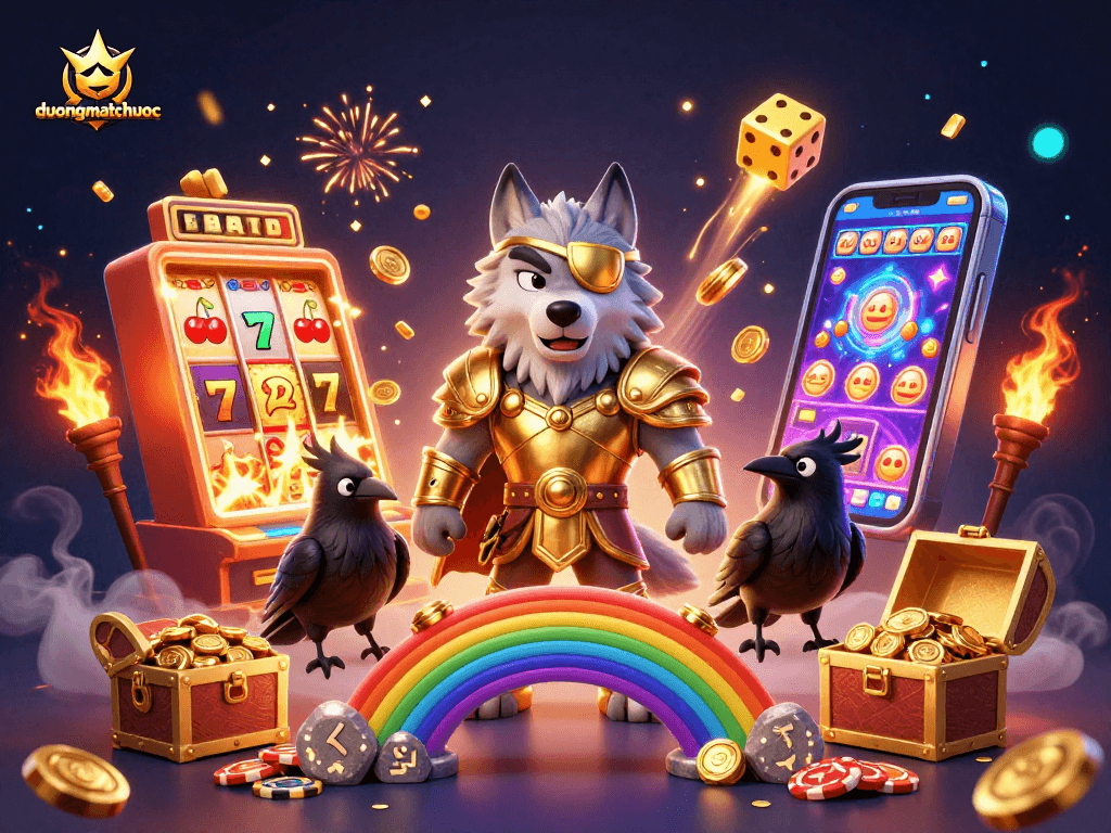 Experience the excitement of duongmatchuoc with a vibrant jackpot scene filled with colorful casino elements.