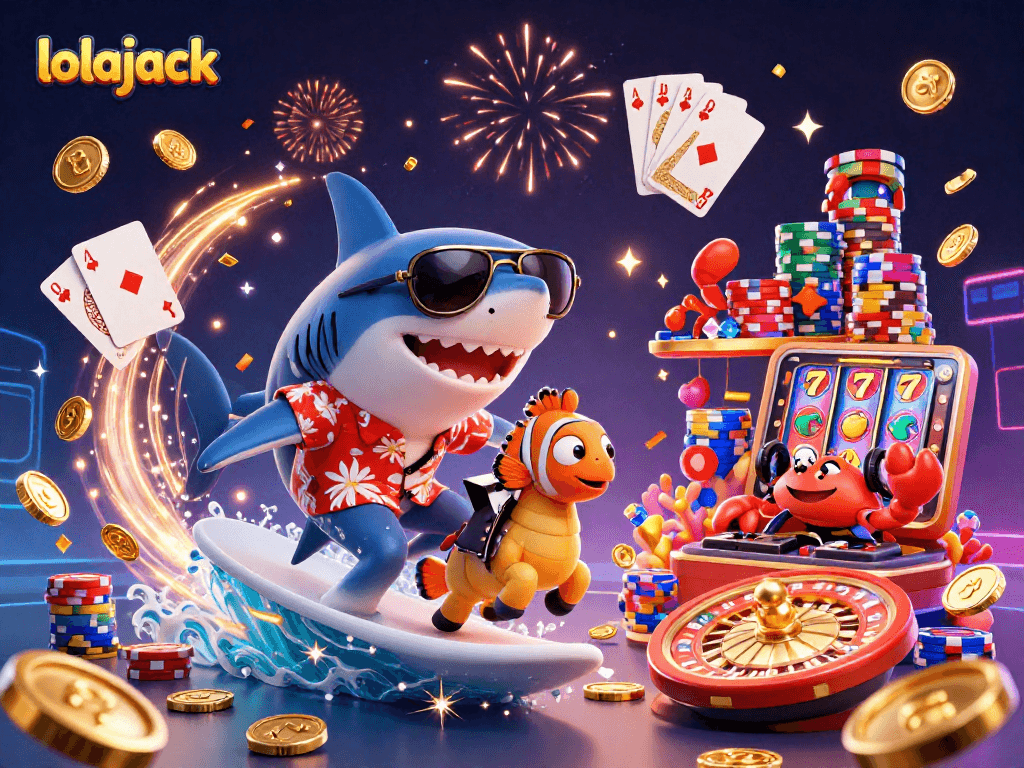 Experience thrilling gameplay with lolajack's vibrant casino adventure featuring animated characters.