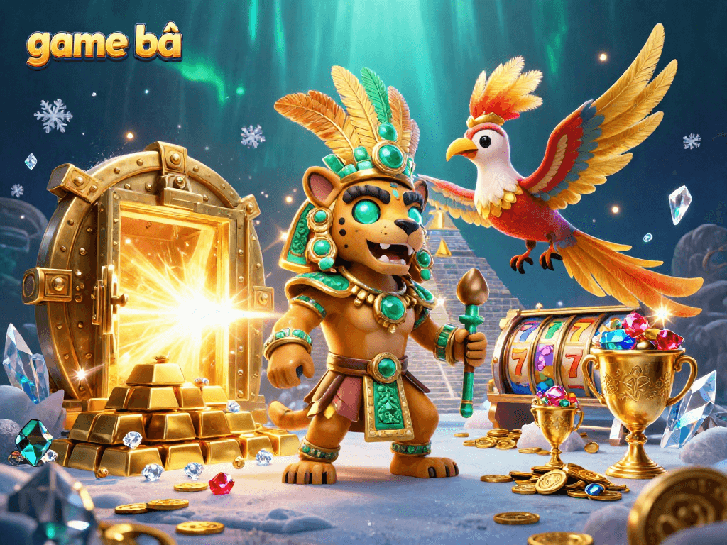Engage with an exciting game bài experience featuring treasure, slots, and vibrant casino elements.