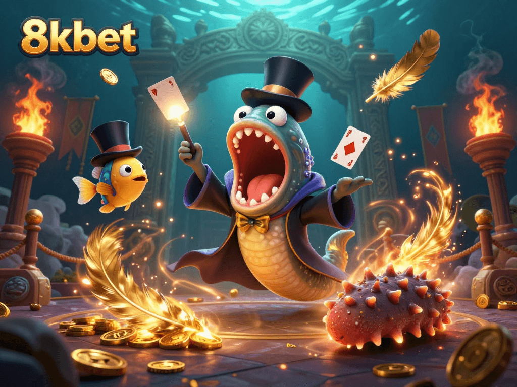 Engage in thrilling gameplay at 8kbet with dazzling 3D underwater casino characters and vibrant elements.
