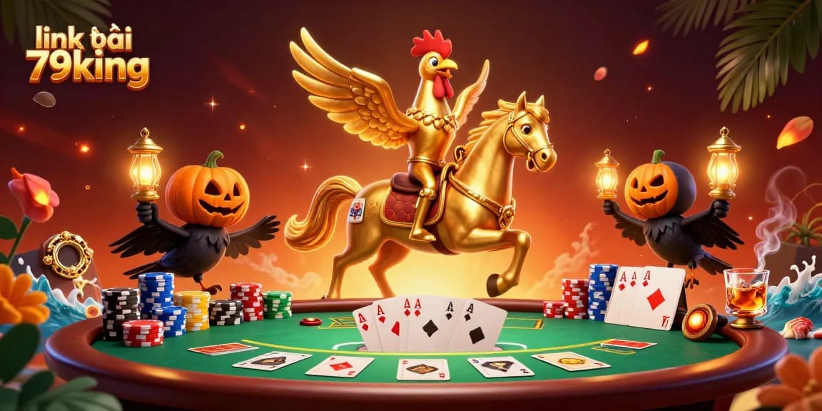 Play exciting casino games at link vào 79king with immersive golden rooster and poker theme.