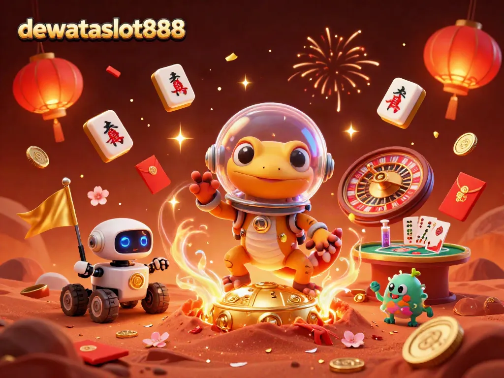 Menangkan permainan kasino dengan dewataslot888 dalam ilustrasi kasino yang meriah.