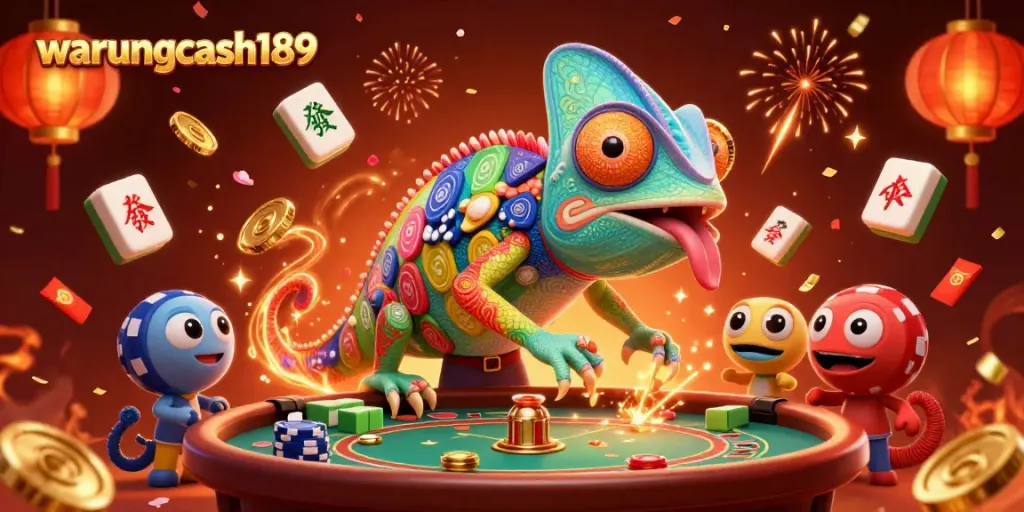 Experience thrilling wins at warungcash189 with a vibrant casino scene featuring lucky charms and energetic gameplay.
