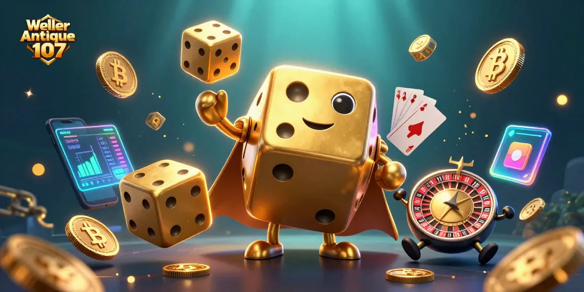 Weller Antique 107 showcases a vibrant casino-themed illustration featuring dynamic characters and crypto elements.