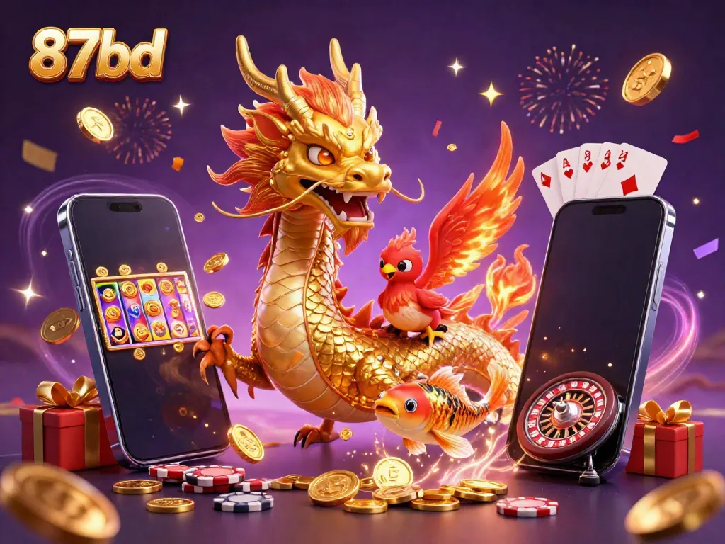 Experience thrilling wins with 87bd's vibrant gaming scene featuring mythical creatures and dynamic gameplay.