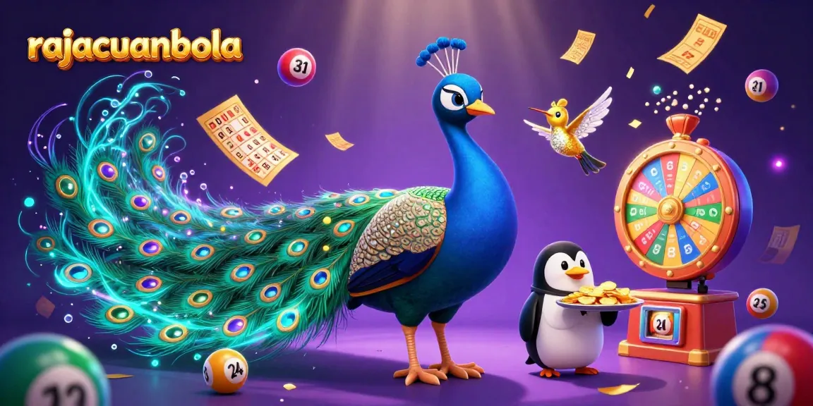 Play exciting games with rajacuanbola in this dynamic casino-themed digital illustration.