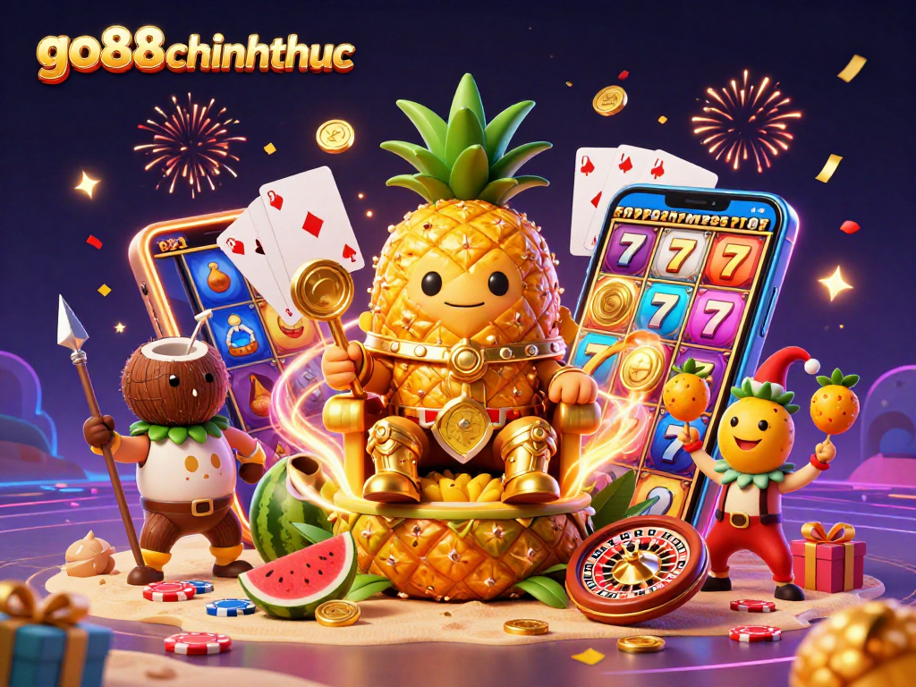 Engage with go88chinhthuc in a vibrant 3D beach casino scene showcasing excitement and rewards.