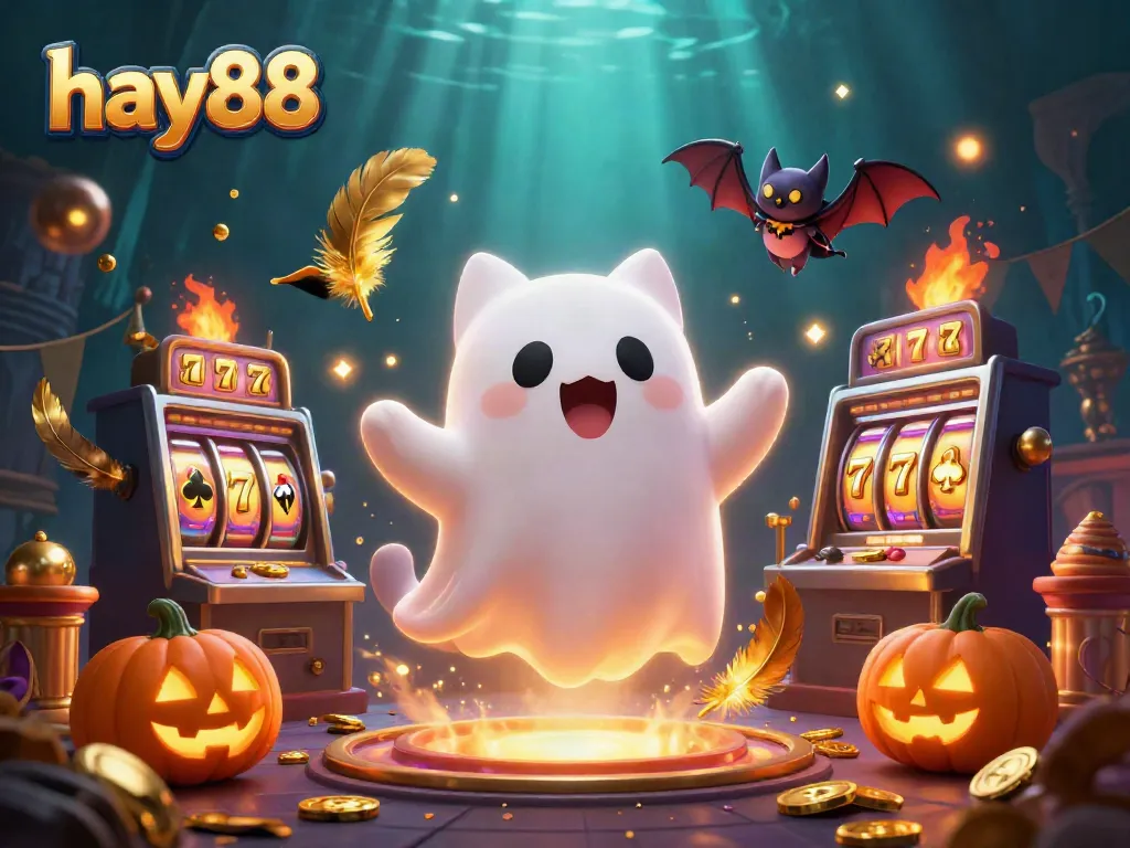 Join hay88 for thrilling gaming adventures with ghostly characters in a vibrant casino atmosphere.