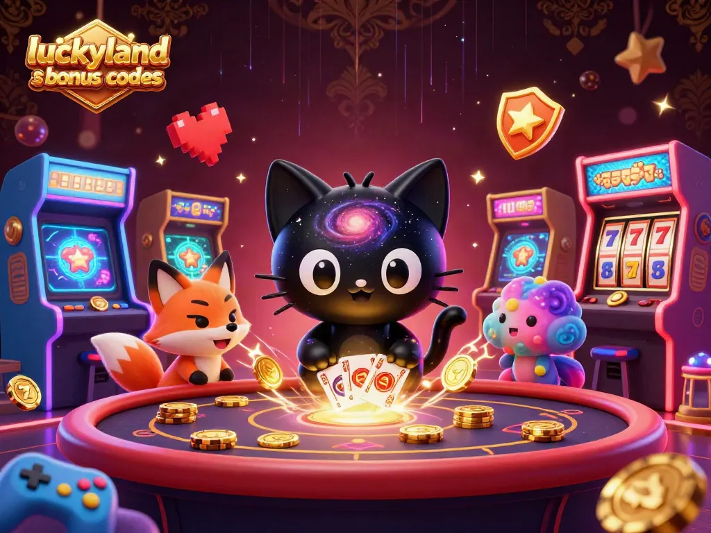 Engage with LuckyLand Slots bonus codes by spinning the cosmic reels and collecting golden coins!