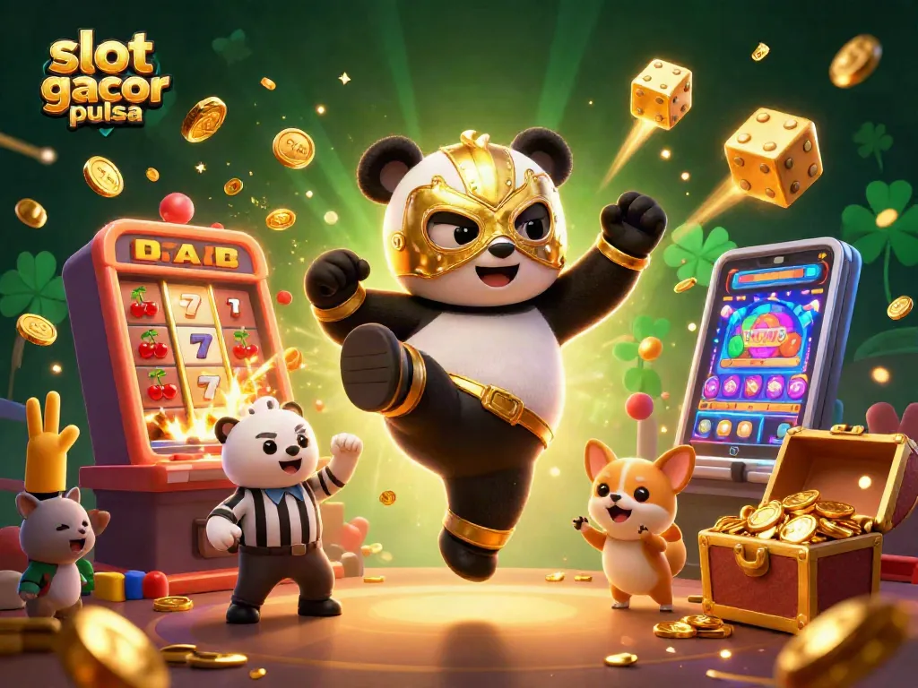 Experience thrilling wins with slot gacor pulsa as a panda wrestler kicks for mega jackpots!