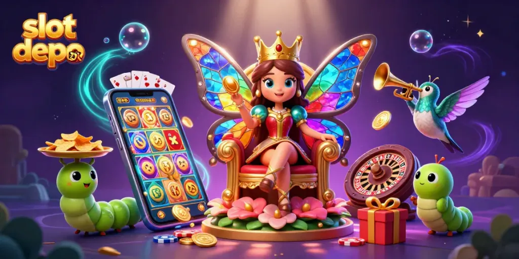 Experience slot depo 5k magic with a whimsical 3D casino scene brimming with excitement.