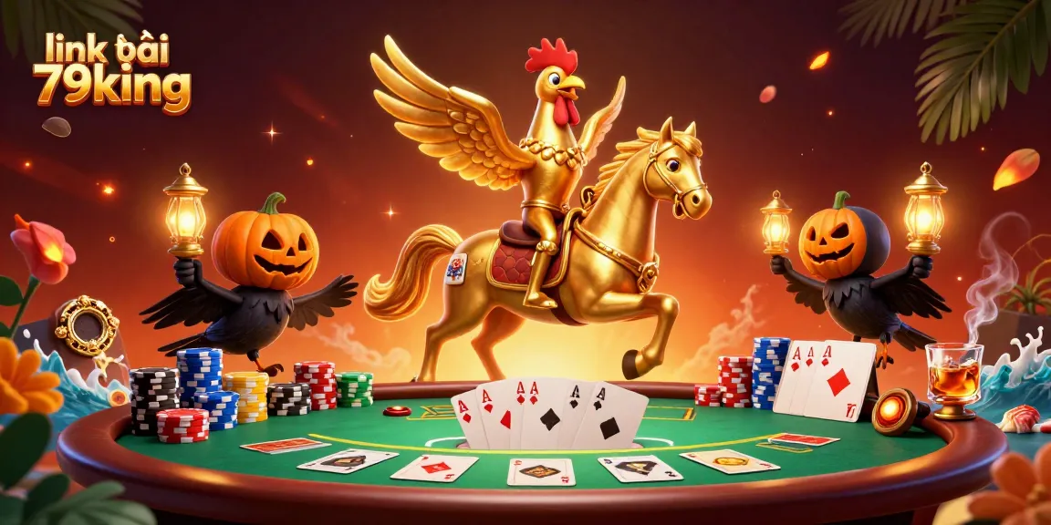 Play exciting casino games at link vào 79king with immersive golden rooster and poker theme.