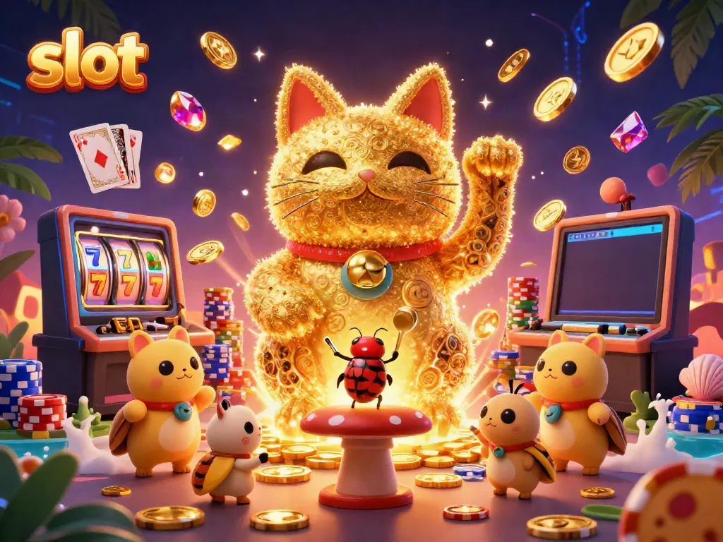 Engage with exciting slot games featuring vibrant visuals of lucky symbols and thrilling gameplay.