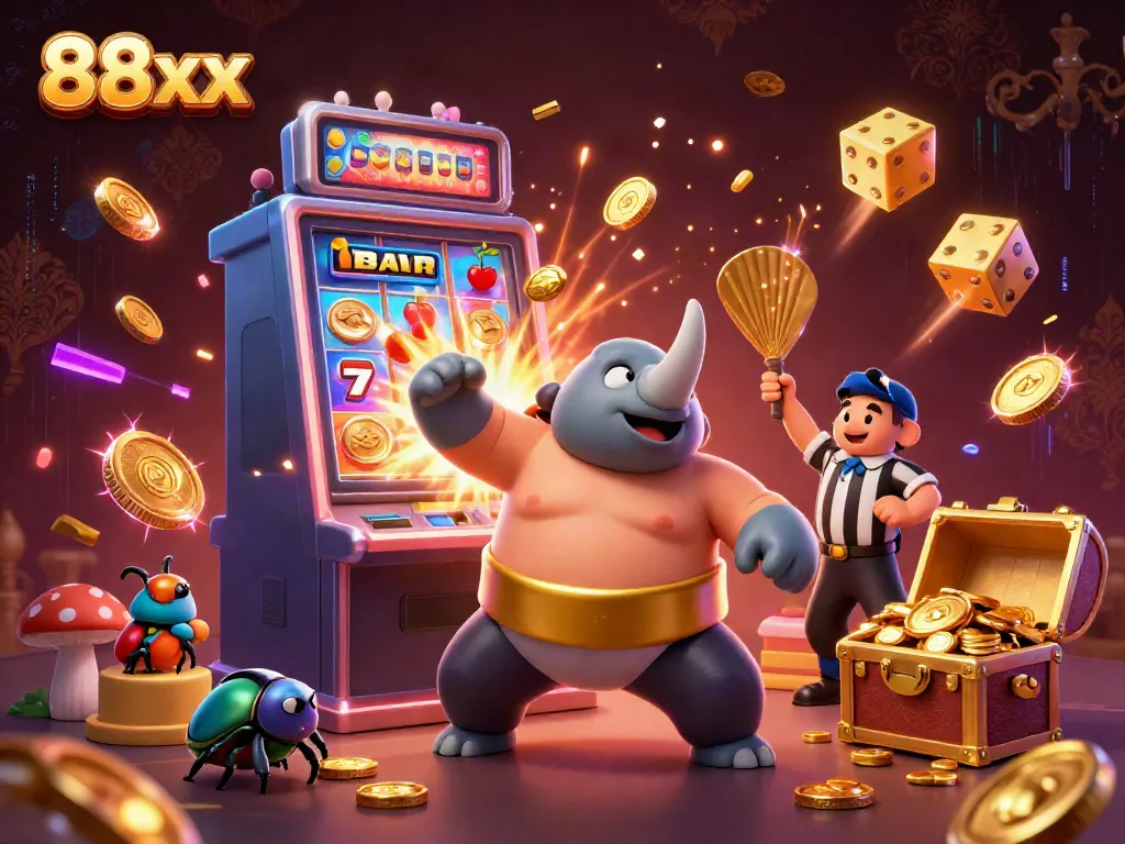 Experience the thrilling world of 88xx with vibrant casino action and dynamic characters in a captivating scene.
