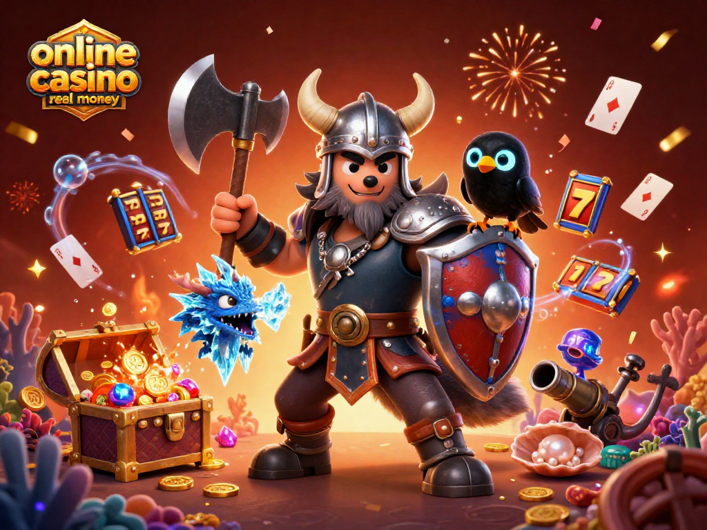 Experience excitement at an online casino real money with dynamic characters, treasure, and vibrant action.