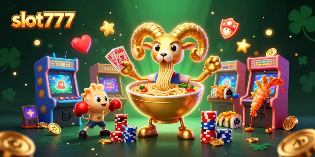 Play exciting slot777 games with a fantastic golden ramen bowl dealer and dynamic casino elements.