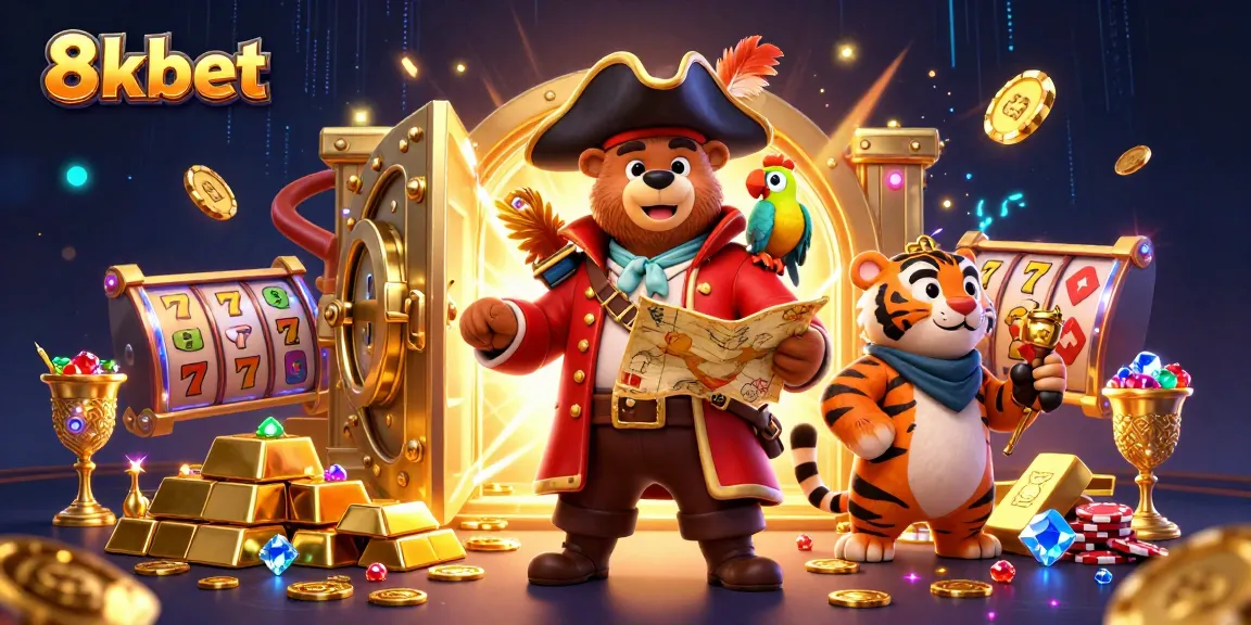 Engage in thrilling gameplay at 8xbet, featuring vibrant casino elements and charismatic characters.