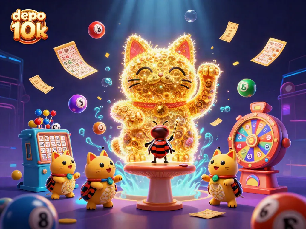 Join the fun with depo 10k as golden fireflies bring a casino theme to life in 3D!