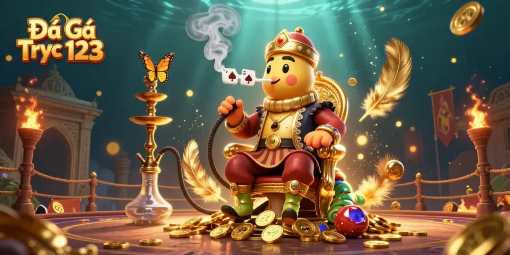 Engage in intense-action betting with Đá Gà Trực Tiếp 123 featuring colorful casino visuals.