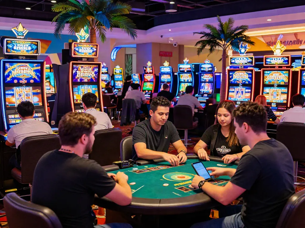 Verde Casino: Spieler genießen aufregende Casino-Erlebnisse mit bunten Spielautomaten und Live-Spielen.