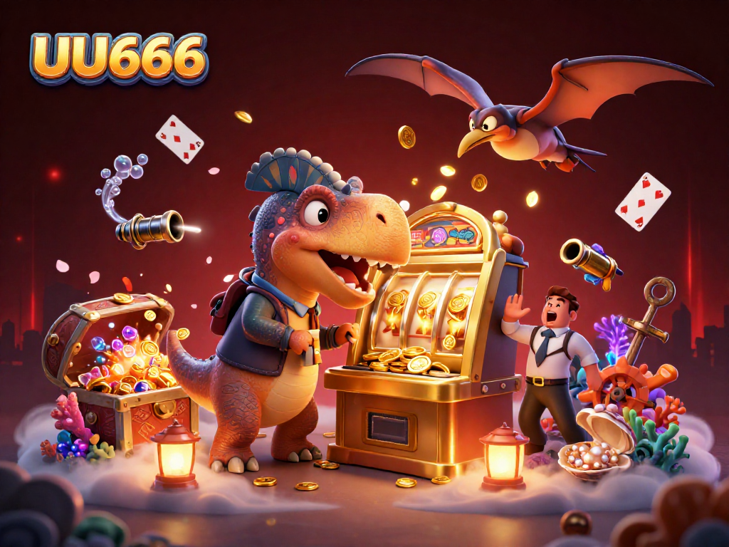 UU666 engages players with thrilling jackpots amidst vibrant casino action and dynamic characters.