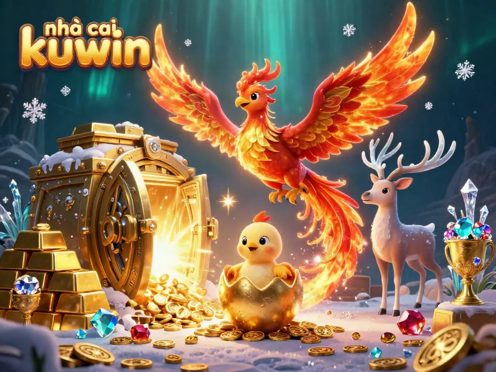 Experience winning with nhà cái kuwin - vibrant casino illustration depicting excitement and wealth.